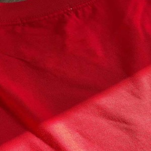 Camiseta de Algodón Roja Extra Grande para Mujer, Cuello Redondo, Manga Corta, Logotipo Estampado, Corte Holgado, Transpirable, para Todas las Temporadas, Tejido Jersey - Product Image 2