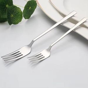 Long Handle Stainless Steel <b>Dessert</b> <b>Fork</b> Modern Slim Flatware Cake Fruit <b>Fork</b> Elegant Dining Tableware Kitchen Utensil - Product Image 1