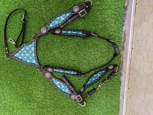 Patch en forme de cœur pour la confection de harnais de selle western en cuir, collier de poitrine et ensemble de harnais pour chevaux, durable, confortable, vintage - Product Image 4