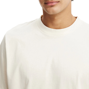 Camiseta Esencial Blanca Crema para Hombre, Cuello Redondo, Estilo Casual Diario, Manga Corta, Ligera, Cómoda, Corte Relajado, para Verano - Product Image 6