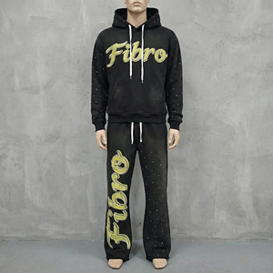 Impression de logo personnalisé Survêtement classique en molleton 100% coton lourd Sweat-shirt et pantalon de survêtement Streetwear pour unisexe - Product Image 1