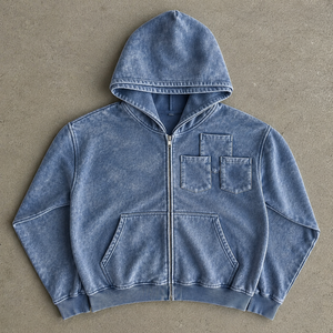 Sudadera con capucha extragrande de invierno con cremallera completa, 400 GSM, forro polar de algodón, impresión digital, para minoristas de moda en EE. UU. (MOQ bajo) - Product Image 6