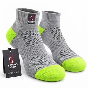 Chaussettes pour hommes en tissu léger en coton mélangé, matière extensible, construction confortable, évacuation de l'humidité, usage quotidien décontracté, OEM - Product Image 5