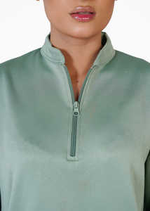 Ensemble de survêtement tendance personnalisé, léger, moderne et élégant, vert clair, simple, pour l'hiver, avec fermeture éclair, fourniture OEM - Product Image 4