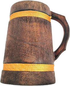 100% meilleure qualité tasse à bière en bois et médiévale noire sculptée bière corne à boire bière tasse à café Floral inde artisanat par FWE - Product Image 6