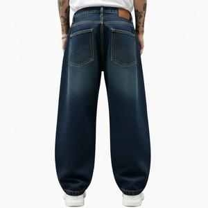 Jeans en denim pour hommes de marque personnalisée, coupe droite vintage, haute qualité, style décontracté, vente en gros de jeans pour hommes - Product Image 3