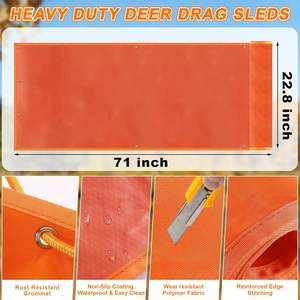 รถลากกวางแบบหนักพร้อมสายรัดและเชือก ทนทานต่อการฉีกขาด ใช้สำหรับลากสัตว์ป่า เช่น กวาง ซากุระ และอุปกรณ์ตกปลาบนน้ำแข็ง imra impex - Product Image 2