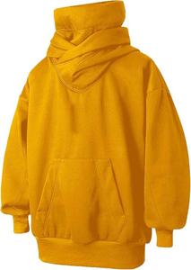 Sudadera con Capucha Extra Grande para Hombre, Azul Sólido, Algodón French Terry, Estilo Casual para Otoño, Diseño con Bolsillos, Corte Regular - Product Image 4