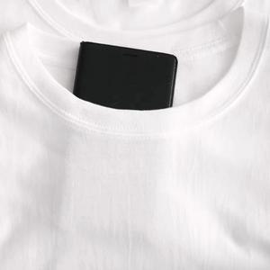 Camiseta de Hombre de Algodón Puro de 180g, Color Sólido, Corte Holgado, Verano, con Logotipo Bordado Personalizado OEM, Precio de Fábrica China Bangladesh - Product Image 3