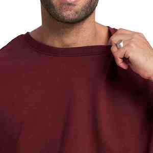 T-shirt surdimensionné à manches courtes avec logo personnalisé, tissu en maille éponge de haute qualité, motif uni, design épaules tombantes - Product Image 4