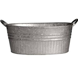 Seau décoratif rond en métal durable pour la maison, le jardin, le balcon, le mariage - pour fleurs et décorations, jardinière galvanisée - Product Image 1