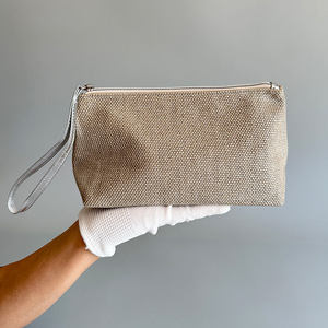 Bolsa de Maquillaje de Yute Natural con Cierre, Organizador de Cosméticos Ecológico y Elegante - Product Image 6