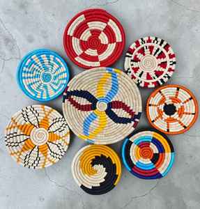 Panier mural en rotin Sabai naturel de qualité supérieure, tressé à la main, en forme de bol, écologique, pour la décoration intérieure, fournisseur indien - Product Image 1