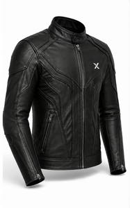 Blouson de moto en cuir inspiré des courses |   Noir Rouge Bleu |   Fabricant OEM ODM |   Qualité de conception haut de gamme |   Vêtements de course - Product Image 2
