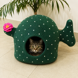 Handmade Wool Eco-friendly Modern Cat <b>Bed</b> Cave <b>Small</b> Pets Soft Fashion Design Removable Washable All Seasons Carton - Product Image 1