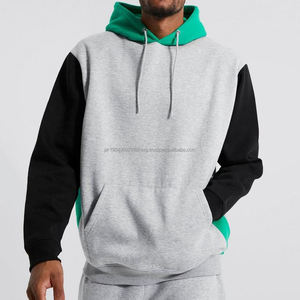 Sudadera con capucha holgada alta y alta para hombre, Sudadera con capucha de lana de algodón con bloque de color personalizado a la moda de gran tamaño de calidad premium Vintage para hombre - Product Image 4