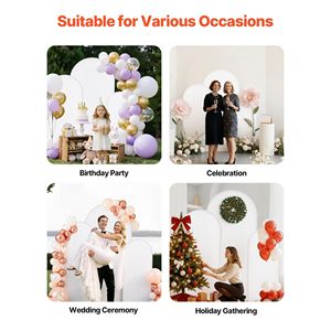 Set di 3 Supporti ad Arco in Metallo Dorato 6/5/4 ft, Struttura Stabile, Facile Montaggio per Matrimoni - Product Image 6