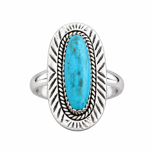 Blue Mohave Turquoise <b>Ring</b> Handmade Southwestern Western <b>Boho</b> Statement Gemstone Jewelry Adjustable <b>Silver</b> <b>Ring</b> - Product Image 3