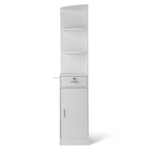 Meuble de rangement d'angle 3 niveaux pour salon, 15 mm, panneau de particules de qualité E0, blanc mat, 75,2 po H, avec 1 porte et 1 tiroir, meuble de rangement polyvalent - Product Image 2