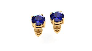 Boucles d'oreilles clous en or massif 14k 18k avec rubis taille ronde 1 carat, fermoir à vis, bijoux fins pour femme, cadeau, soirée, usage quotidien - Product Image 4