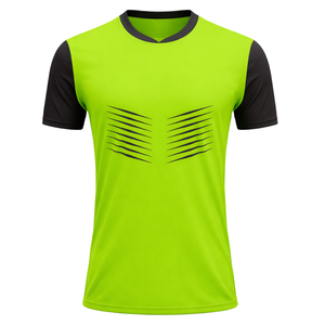Maillot de football vert néon et noir léger, respirant, anti-humidité, uniforme d'entraînement sportif pour équipe - Product Image 2