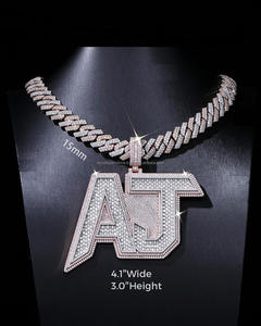 Colgante de diamante de moissanita 3D personalizado de Plata de Ley 925 de alta calidad estilo Hip Hop chapado en oro para fiestas - Product Image 3