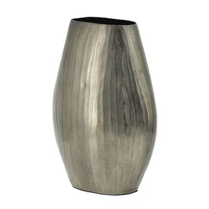 9.5x5.5x12\" Aluminum Layered Chisel Oval Table <b>Vase</b> Elegant Oval <b>Vase</b> with <b>Unique</b> Design - Product Image 3