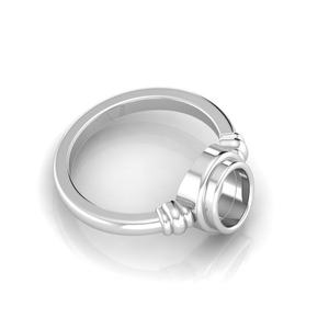 Anillo Ovalado Liso de Plata de Ley 925 de 8x6mm con una Piedra, Hecho a Mano, Unisex, Base para Anillo de Piedra de Nacimiento en Blanco para Mujer y Hombre - Product Image 2