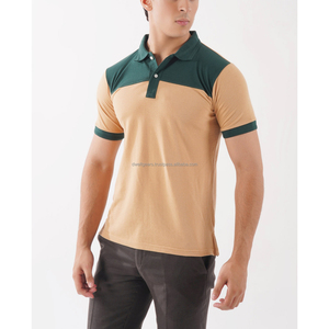 เสื้อเชิ้ตผู้ชายแขนสั้น ผ้าคอตตอนปิเก้ถัก ระบายอากาศได้ดี ทรงปกติ ดีไซน์เรียบง่าย สีและเนื้อผ้าปรับแต่งได้ น้ำหนัก 180 กรัม - Product Image 3