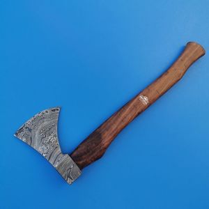 Hache de camping en acier carbone de qualité supérieure avec manche ergonomique en bois, hache de survie pour la découpe du bois, pour le bushcraft et la randonnée - Product Image 1
