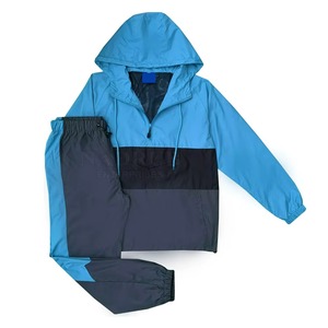 Windbreaker Hoodie Set 100% Cotton <b>Lightweight</b> Durable Fabric Sporty Travel Tracksuit Custom Hoodie <b>Jacket</b> Breathable Windproof - Product Image 1