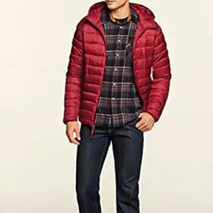 <b>Hot</b> Selling OEM Custom Logo Eco-friendly Fleece <b>Red</b> Puffer Jacket Unisex Quilted Winter Coat Men Women Wind Cold High Quality - Product Image 2