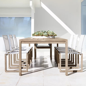 Mesa de Comedor Moderna para Exteriores, de Madera de Teca Sólida, Rectangular, de Gran Tamaño, con Listones, Resistente a la Intemperie, Muebles para Hoteles y Resorts - Product Image 6