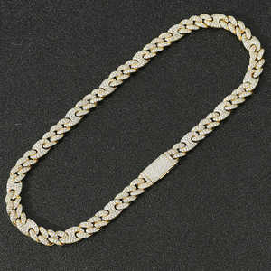 Handmade Customized Fully <b>Iced</b> <b>Out</b> Moissanite Diamond Miami Cuban Link Chain Necklace in Gold for Men Wedding Party - Product Image 3