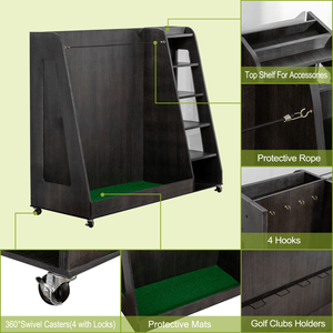 Gray Wooden Golf Bag Storage <b>Rack</b> <b>for</b> <b>Garages</b> and Shelves - Product Image 3