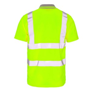 Camiseta de Manga Corta Amarilla de Alta Visibilidad para Hombre, con Cinta Reflectante, Ropa de Trabajo, Color Sólido, Tejido de Secado Rápido, Diseño con Logotipo Personalizado - Product Image 2