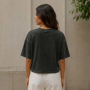 T-shirt ample pour femme en coton biologique 100% jersey simple, décontracté, été - Product Image 5