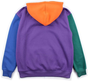 Sudadera con capucha extragrande con diseño de bloques de color y patchwork para hombre y mujer, hecha de tela suave para un estilo casual urbano. - Product Image 2
