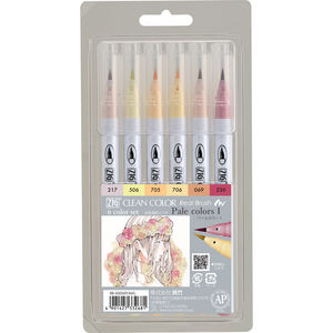 [ME]KURETAKE ZIG Clean Color Real Blush Pale Colors I (RB-6000AT/6VF) Stylo plume, stylo pinceau, stylo manga - Product Image 2