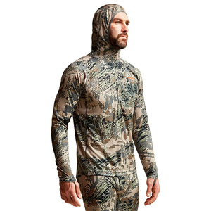 Sudadera con capucha de caza de peso pesado, de tejido softshell transpirable, con aislamiento de forro polar, media cremallera, para otoño - Product Image 3