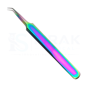 Pinzas de Precisión para Extensión de Pestañas Ijrak Surgical Professional Rainbow de Acero Inoxidable |   Pinzas de Punta Fina Lisas/Serradas - Product Image 1