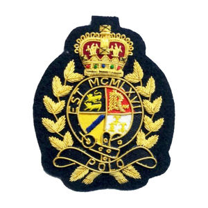 Badge de blazer 3D brodé à la main sur mesure de qualité supérieure avec fil de soie doré sur tissu toile, couleurs et logos personnalisés pour uniformes de clubs - Product Image 6