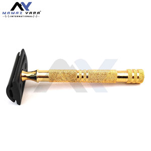 Maquinilla de Afeitar de Seguridad con Mango Hexagonal para Hombre, Maquinilla de Afeitar de Doble Filo para Barbería, Mango Dorado de Lujo con Cabezal Negro, Maquinillas de Afeitar de Seguridad para Barbería - Product Image 5
