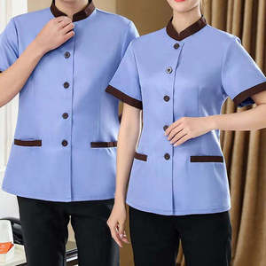 Uniforme de Trabajo Personalizado de Verano de Manga Corta Unisex de Poliéster y Algodón para Personal de Hotel Profesional - Product Image 5