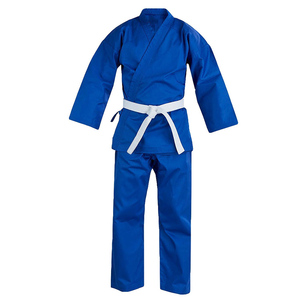 Tenue de judo bleue pour enfants en coton, coupe classique, ceinture blanche incluse, kit d'entraînement pour enfants - Product Image 1