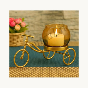 Porte-bougie élégant en métal et verre, design moderne et personnalisé, support décoratif pour bougie, nouvelle arrivée, cadeau, décoration pour la maison - Product Image 5
