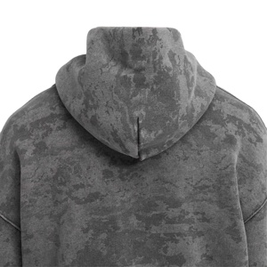 Haut court à capuche vintage délavé à l'acide, orné de perles, brodé, en molleton épais 100 % coton écologique pour l'hiver - Product Image 3