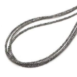 Perles Rondelles Facettées en Diamant Sel et Poivre Naturel 2-3.5mm 15 Pouces Perles Libres pour la Fabrication de Bijoux Vente en Gros - Product Image 1