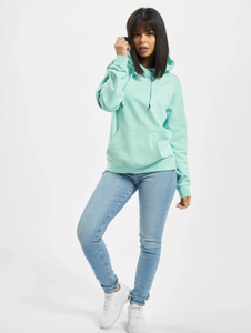 Sudadera con Capucha Verde Menta para Mujer, Estilo Casual, Color Sólido, 100% Algodón Felpa, Corte Regular, con Bolsillos Delanteros, para Otoño - Product Image 4