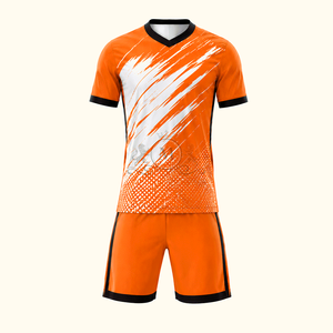 Ensemble de maillot de football bleu pour homme, col rond, manches courtes, impression dégradée sublimée, évacuation de l'humidité, vêtements pour toutes les saisons - Product Image 5